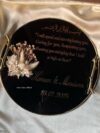 Black Bouquet Tray with branch tree handles ' Golden Text