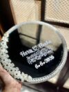 White Floral Mirror Ring tray with silver glass ring boxes