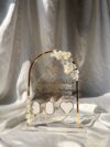 Acrylic floral thumb impression board with couple logo