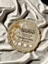 Beige ' White floral thumb impression tray with pearl boundary